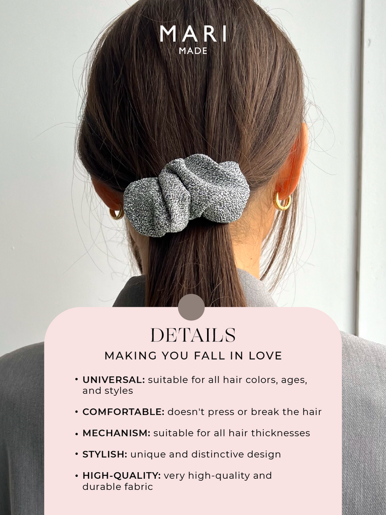 Sparkling scrunchie barrettes