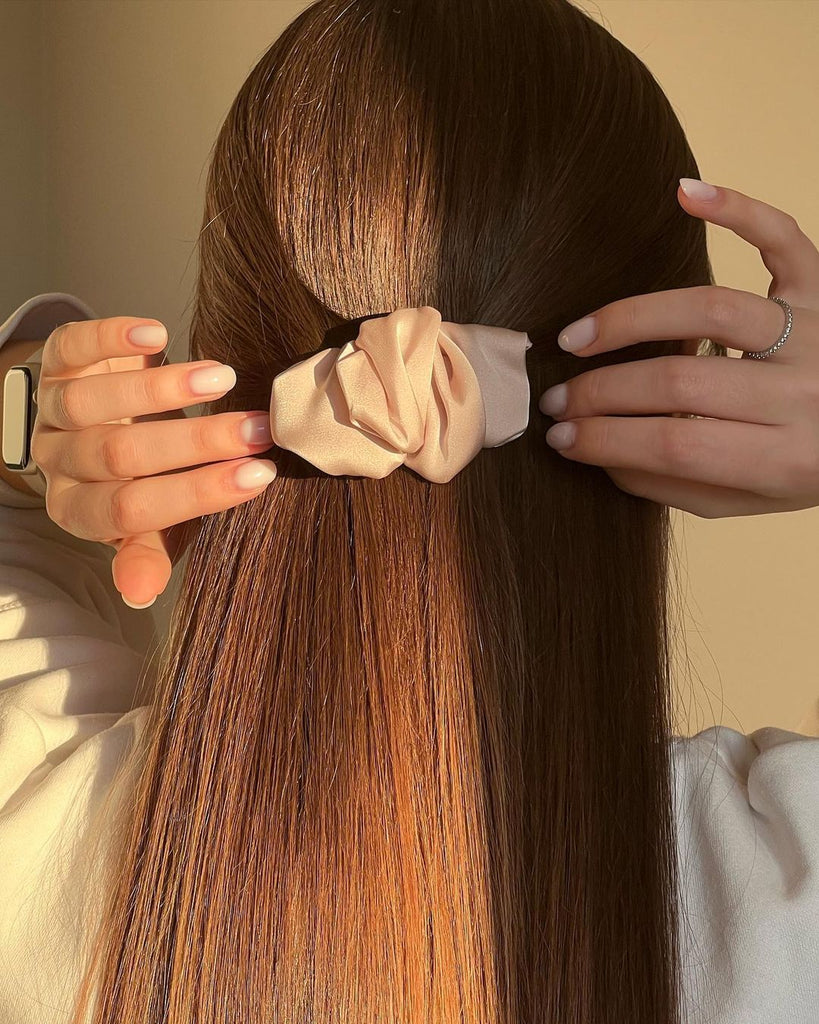 Trendy nude scrunchie hair clip