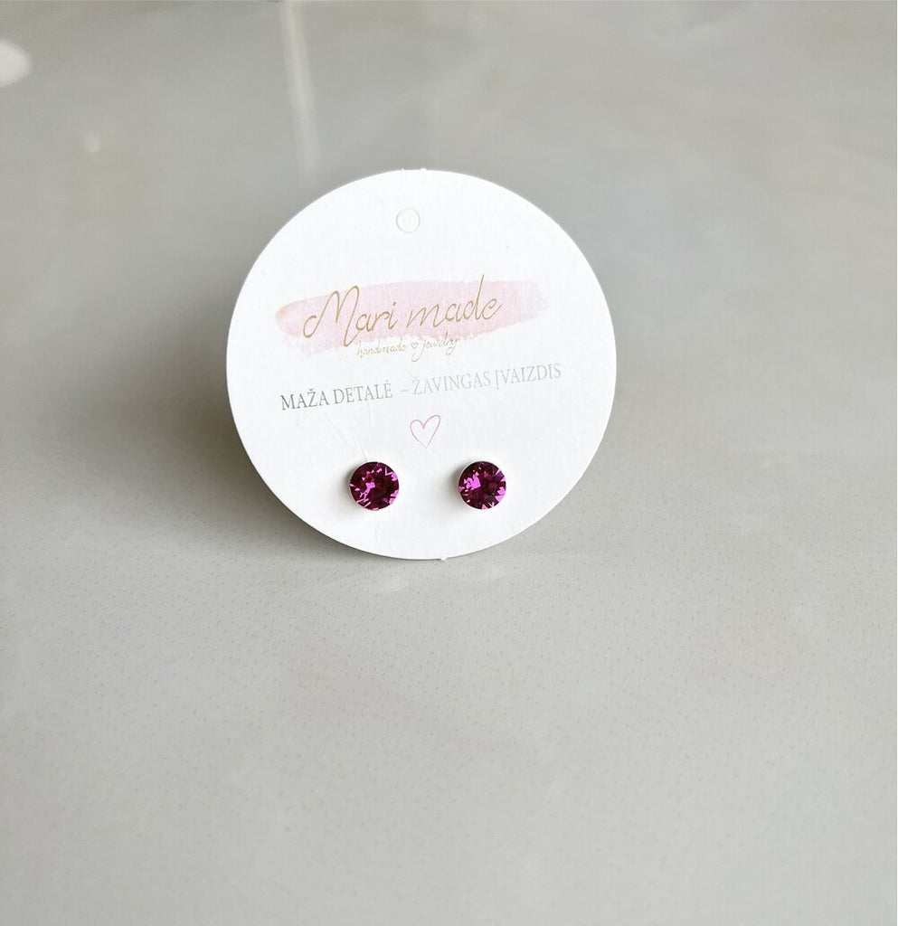 Mini bright pink earrings