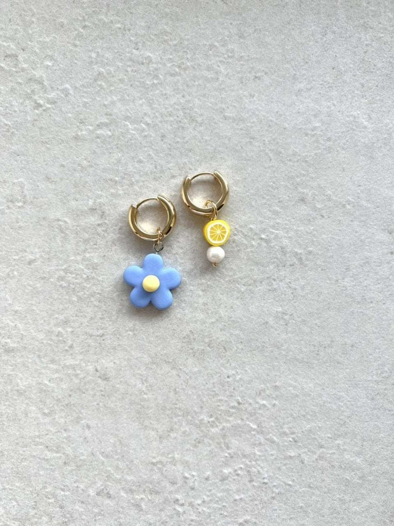 Blue flowers earrings