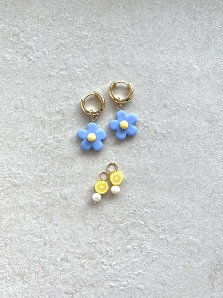 Blue flowers earrings