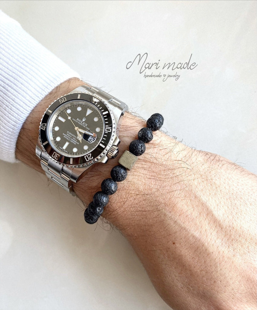 Men's bracelet made of stones