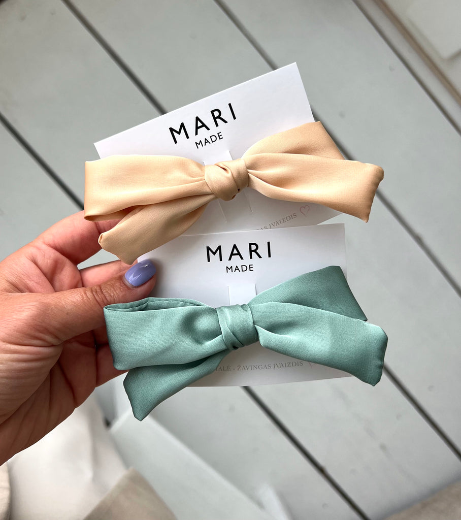 Light colours mini bow hair clips