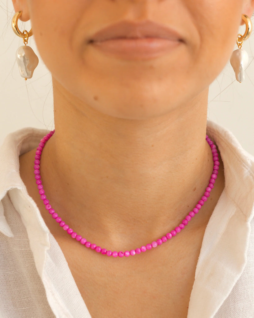 Bright pink necklace