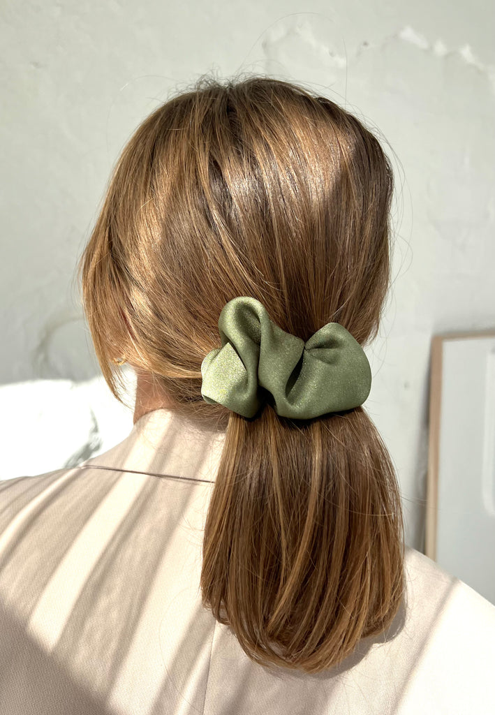 Green handmade hair clip