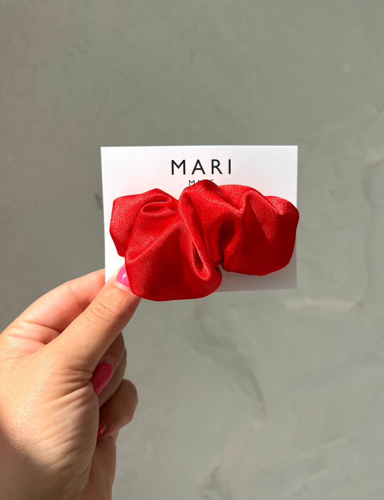 Chili red scrunchie barrette