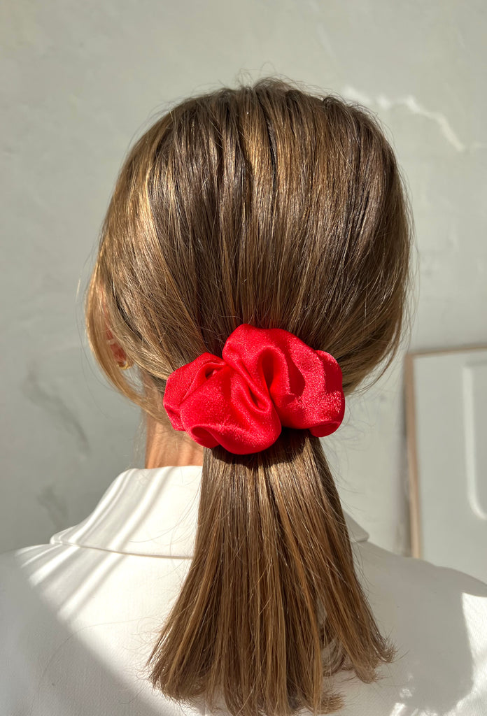 Bright red hair clip