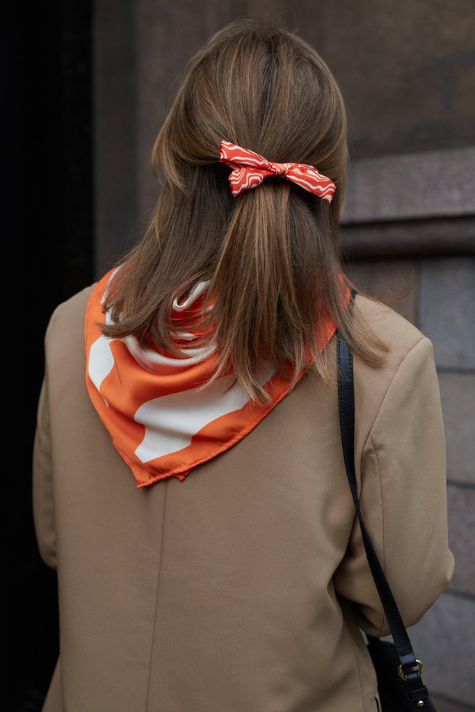 Orange and white mini ribbon