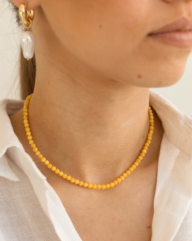 Yellow minimalist necklace