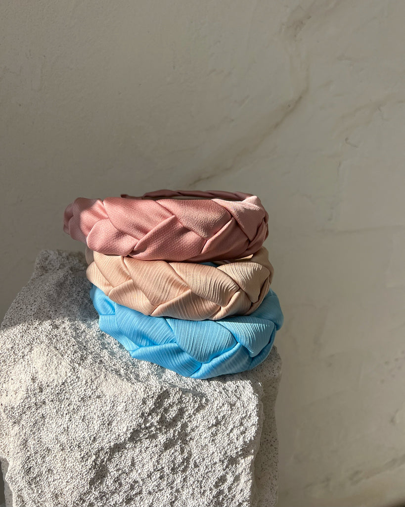 Pastel colour textured fabric headbands