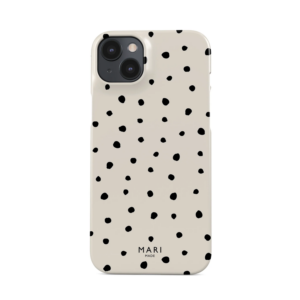 White phone case with black dots