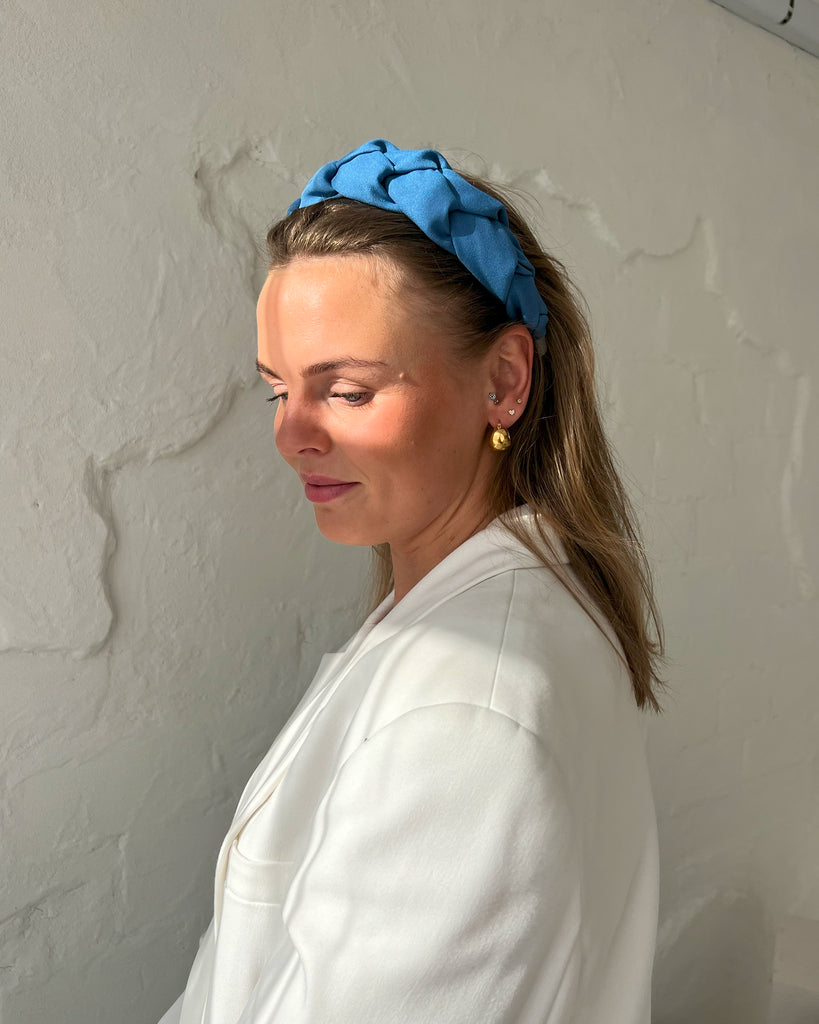 Bright blue woven headband