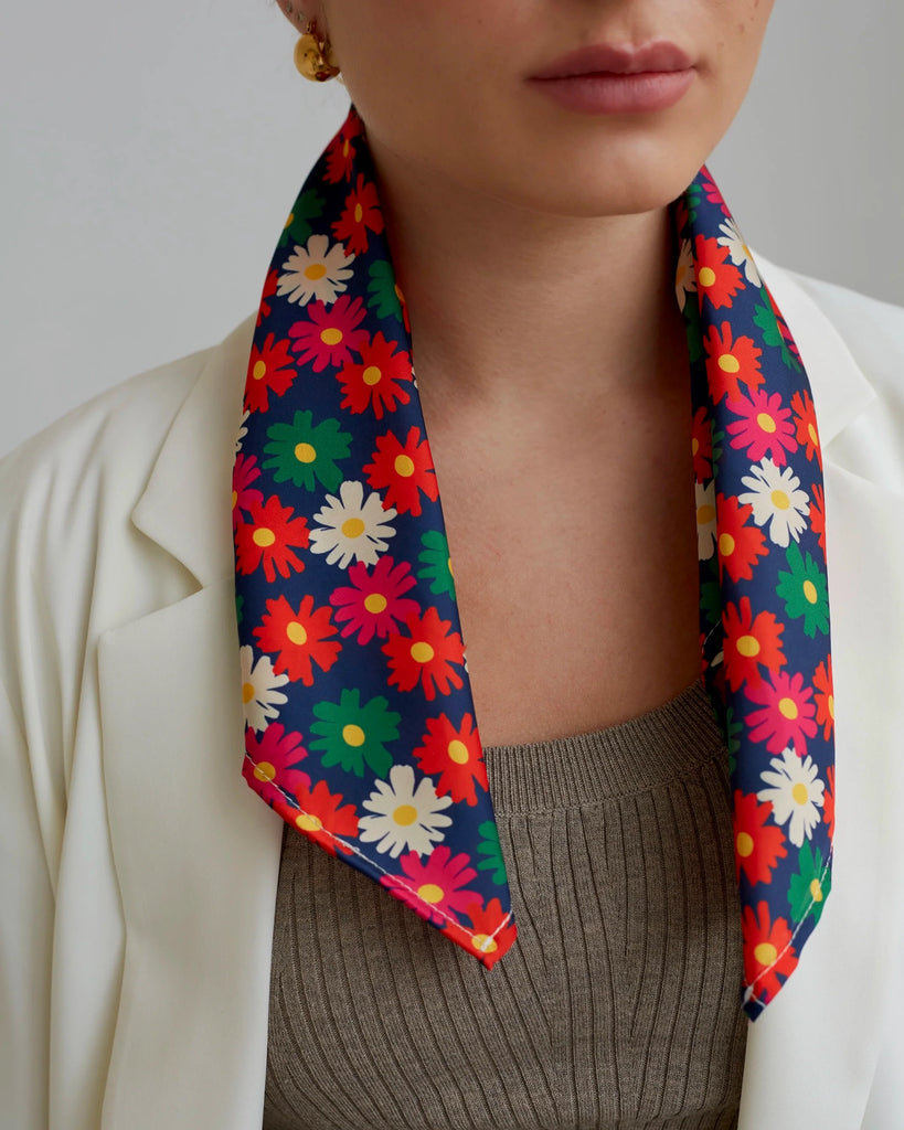 Colorfull small scarf with flowers