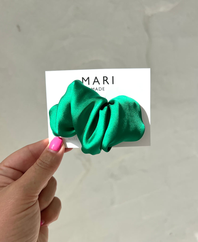 GREEN SCRUNCHIE BARRETTE