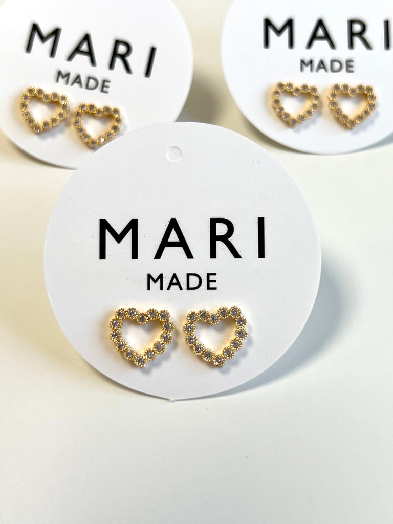 Gold colour heart earrings