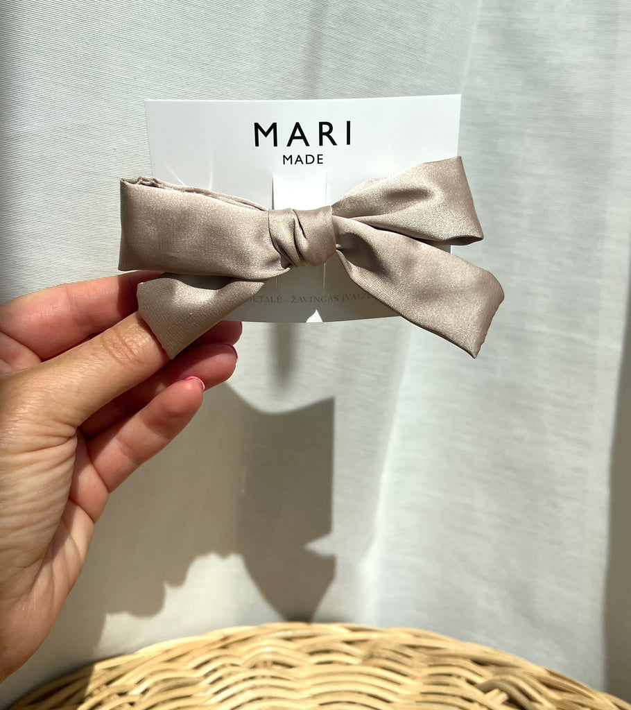 Nude mini bow hair clip