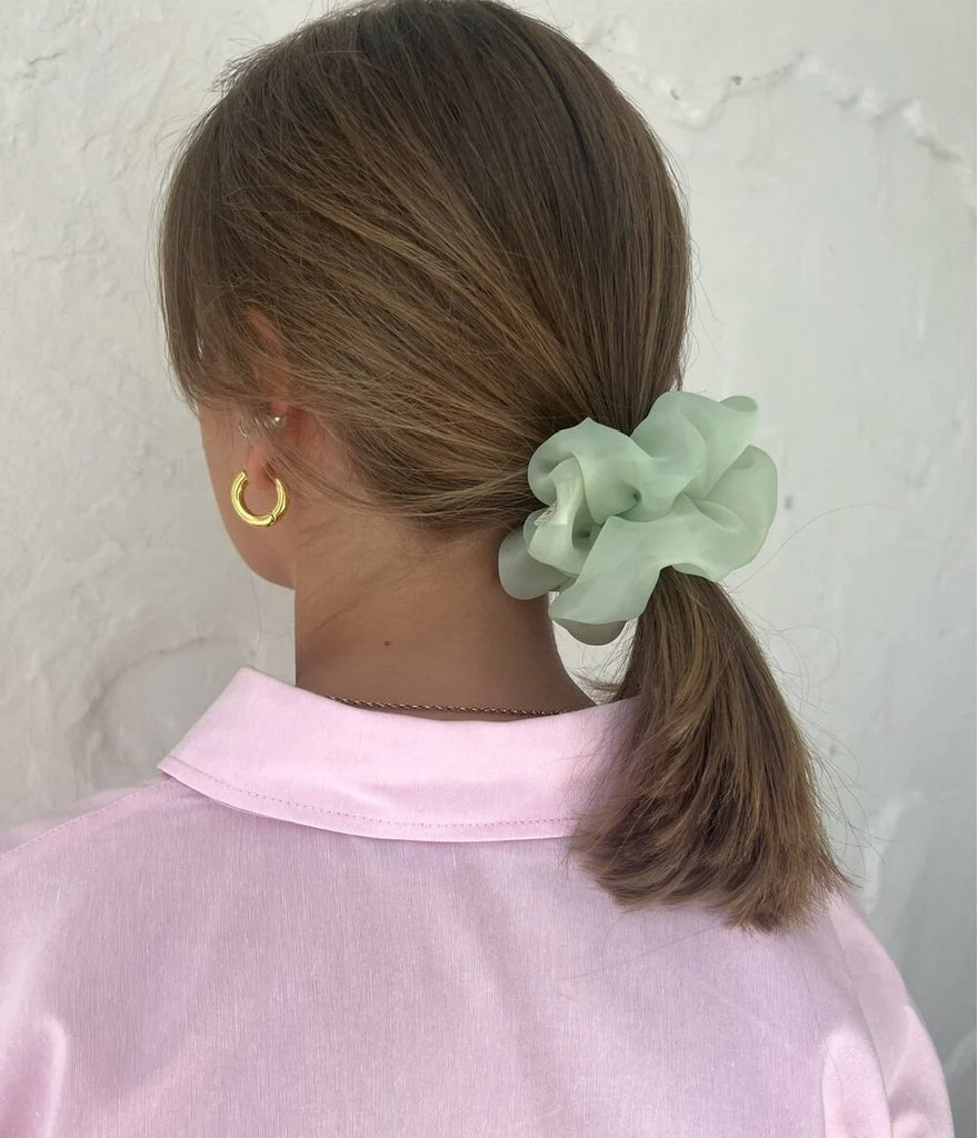 Green organza scrunchie