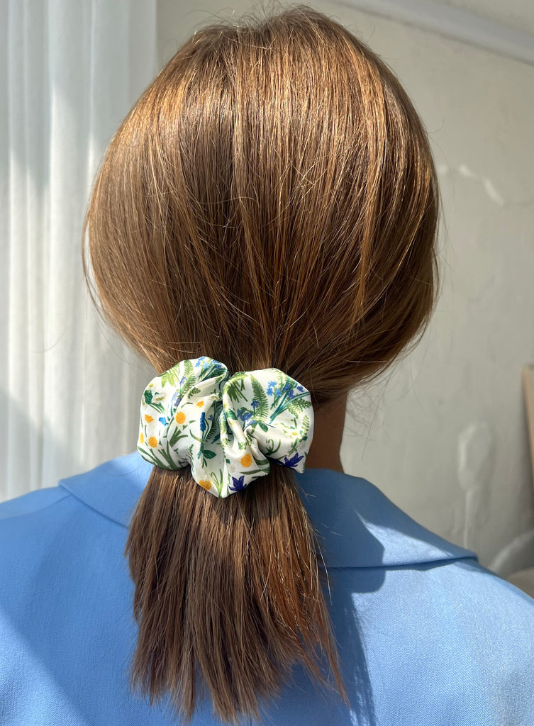 SCRUNCHIE BARRETTE IRISES GARDEN