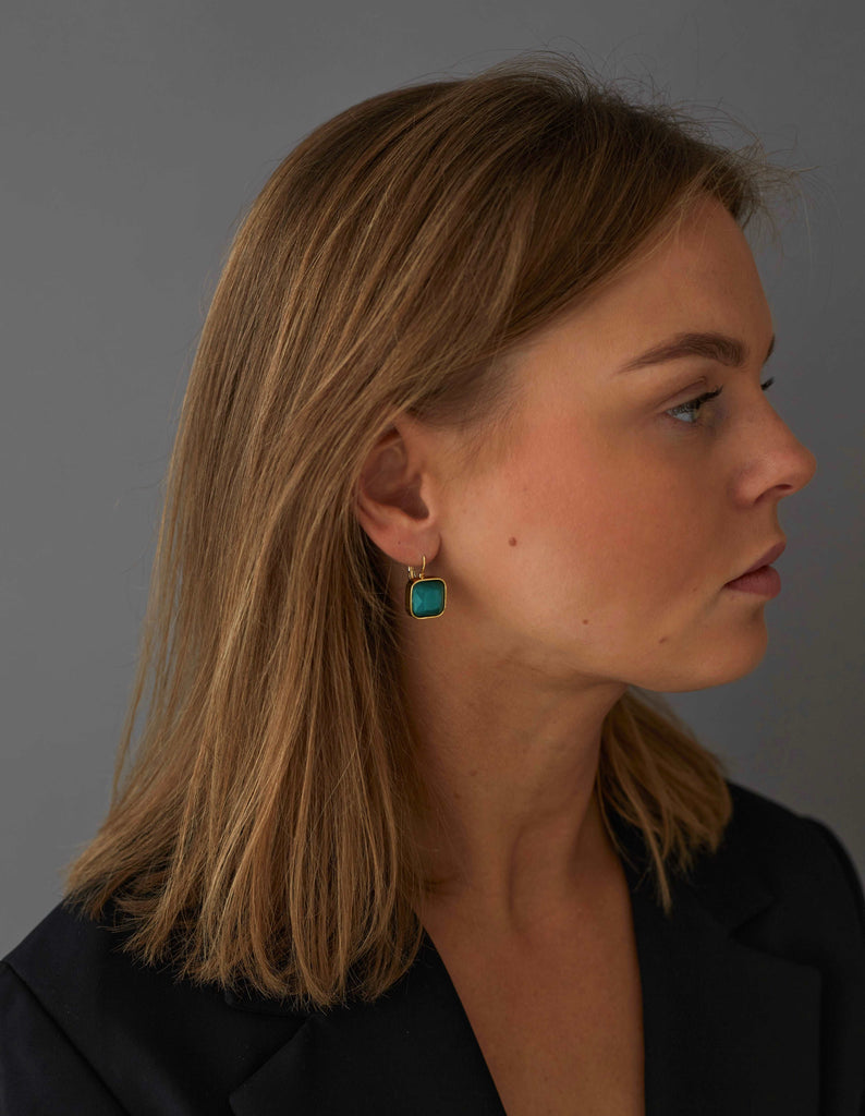 Bright green earrings