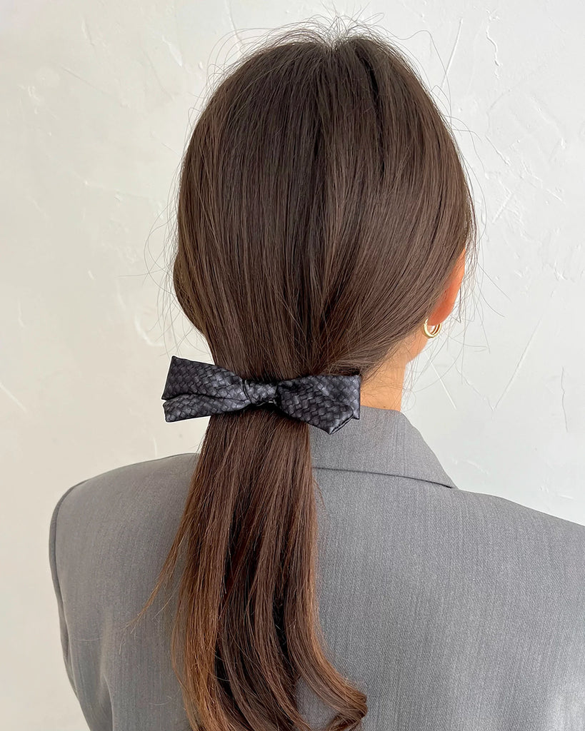 Unique fabric mini bow hair clip