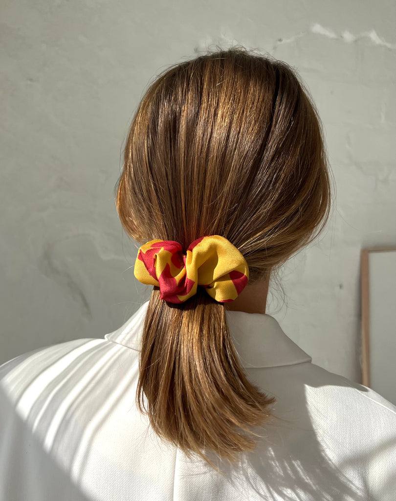 Yellow scrunchie hair clip