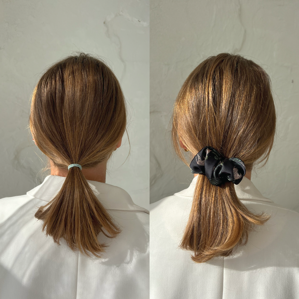 Scrunchie hair clip for all hair types