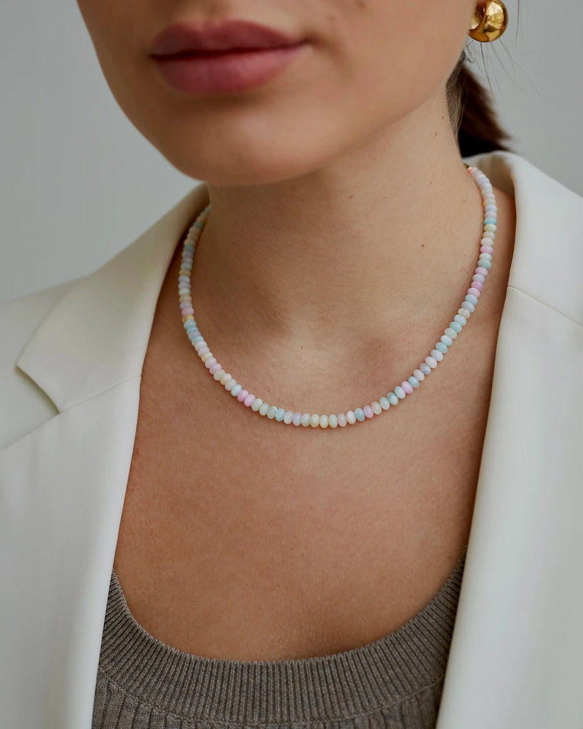 Monochromatic Sparkle shell necklace