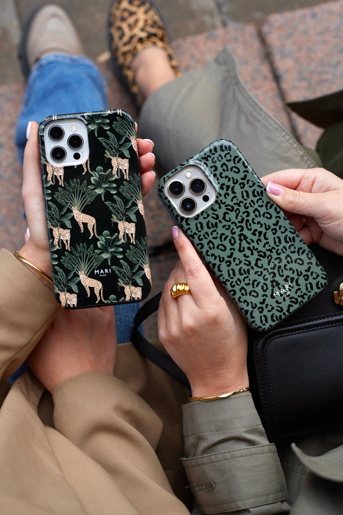 Black and green phone cases