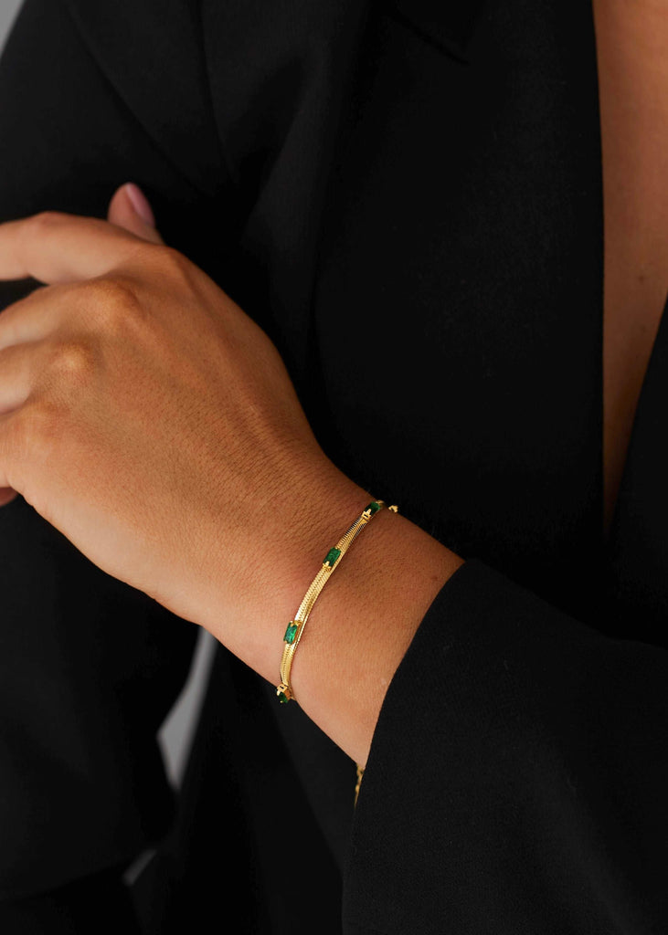 Gold and green bracelet