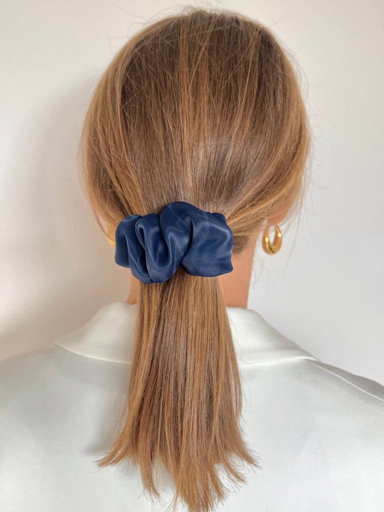 Dark blue organza hair accessory