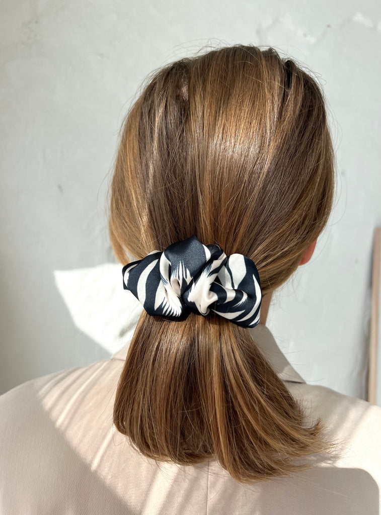 Modern zebra scrunchie barrette