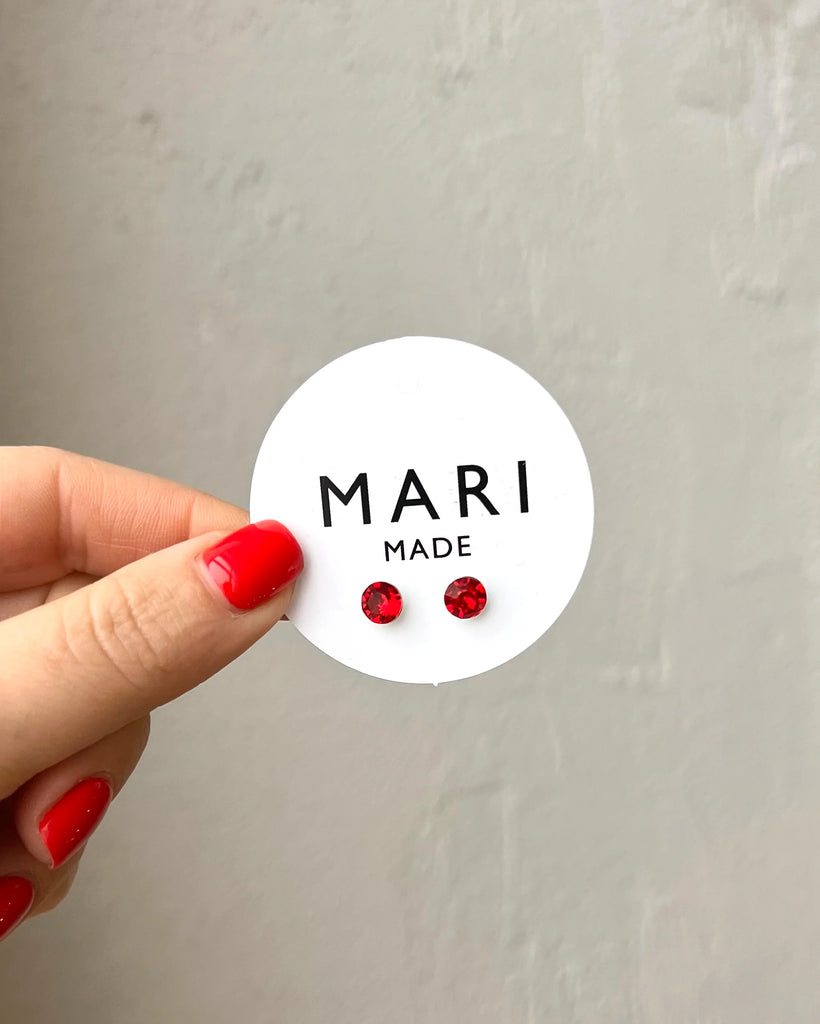 Mini red earrings