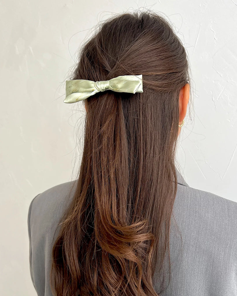 Mint mini bow hair clip