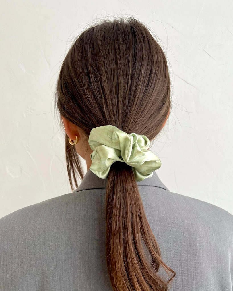 Large mint scrunchie