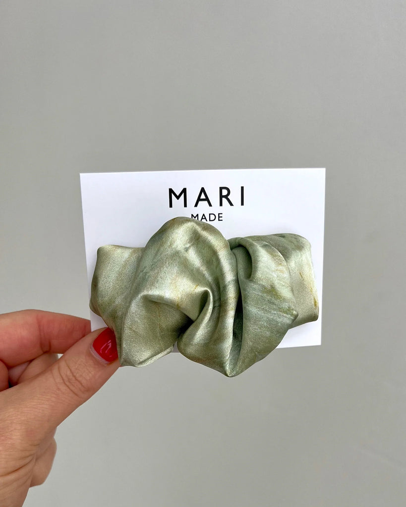 MINT MARBLE SCRUNCHIE BARRETTE