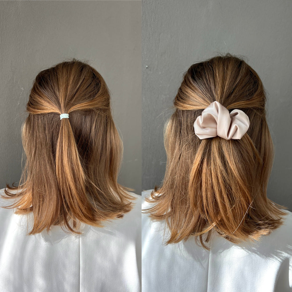 Luxury nude scrunchie barrette