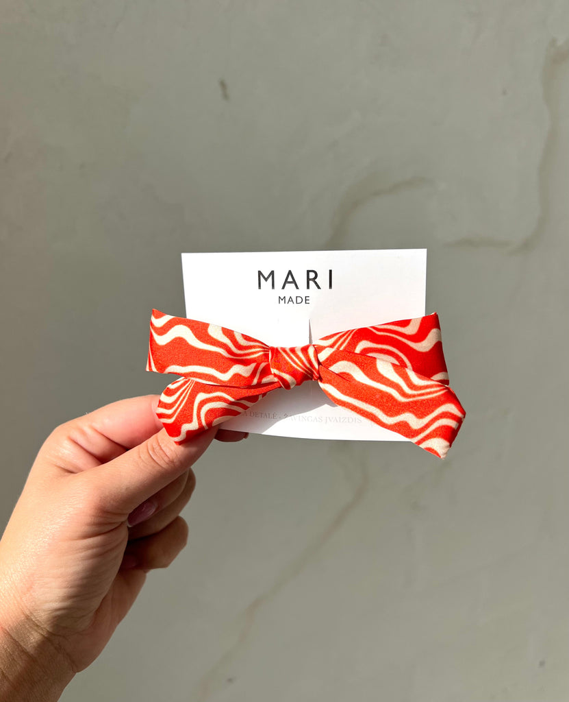 ORANGE DANCE MINI BOW BARRETTE