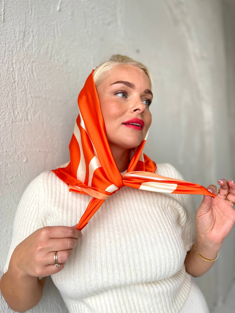 Bright orange large scarf