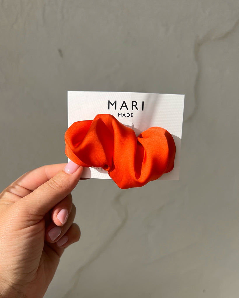 ORANGE SCRUNCHIE BARRETTE