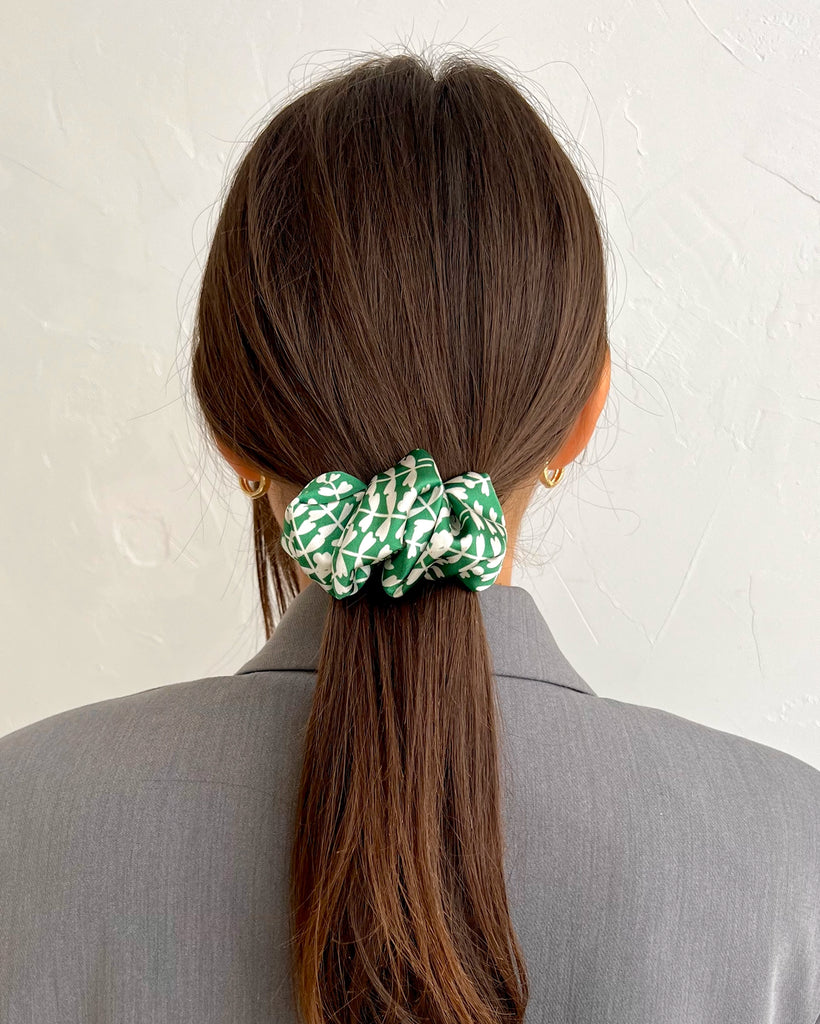 Green and white hair clip