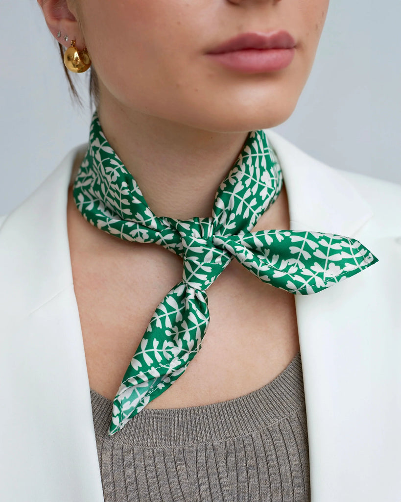 Green and white scarf