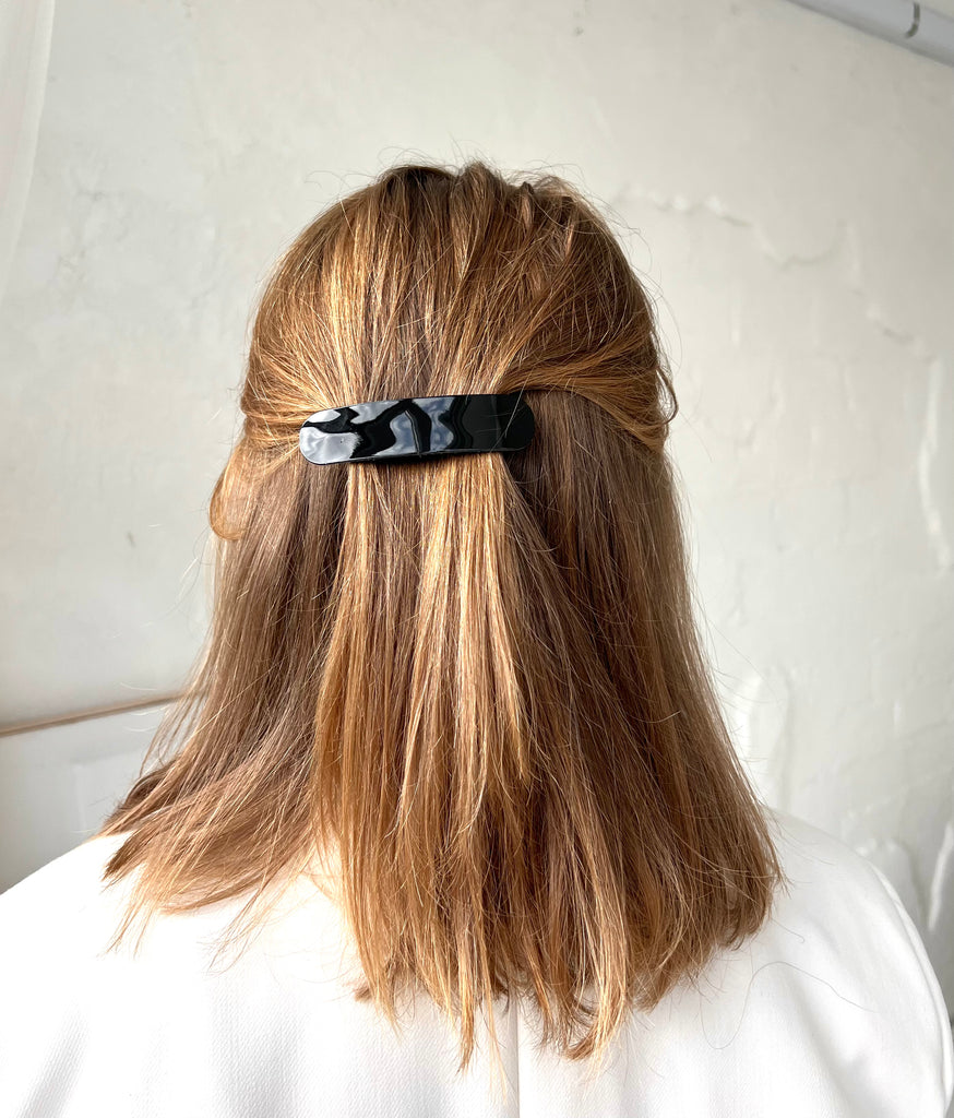 Black long hair clip