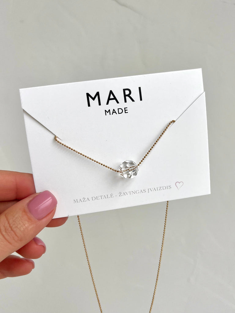 Minimalist silver necklace with swarovski crystal