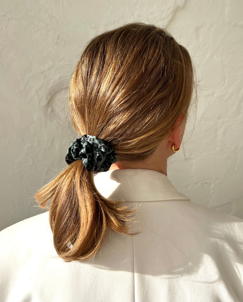 Small size dark green scrunchie