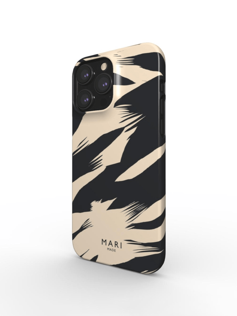 Nude and black zebra phone case