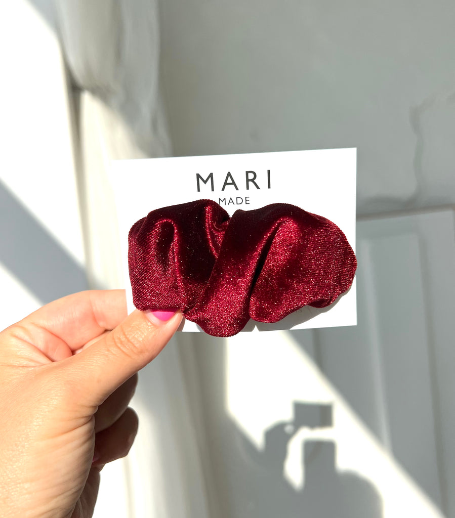 Red wine scrunchie barrette