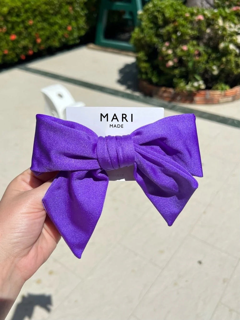 Purple bow hair clip