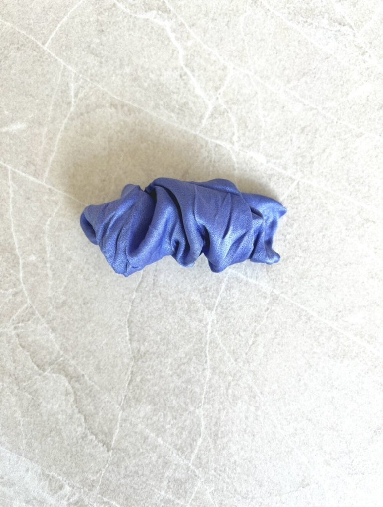 Blue scrunchie barrette