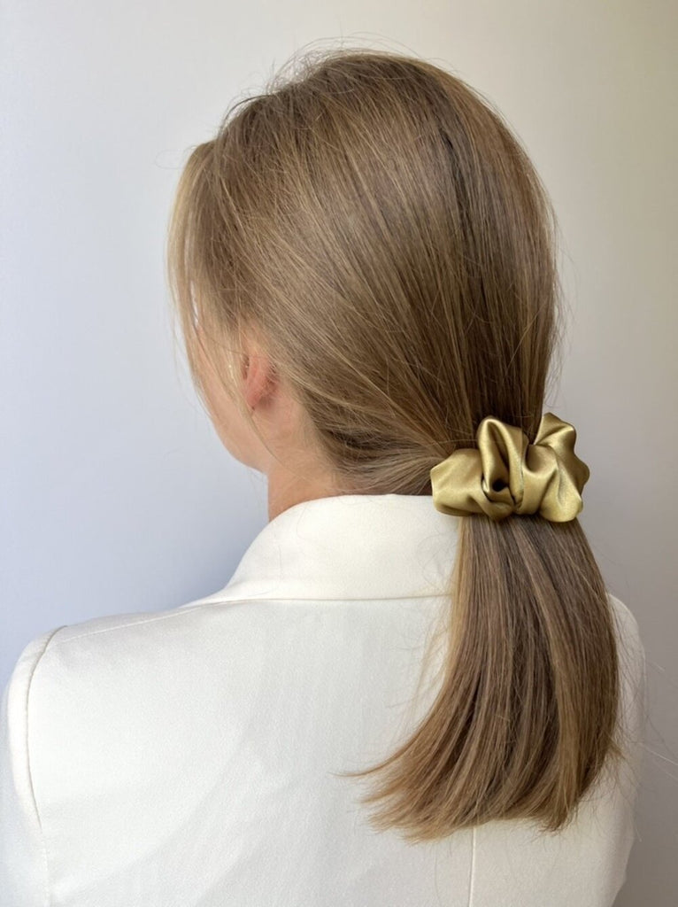 Mustard scrunchie hair clip