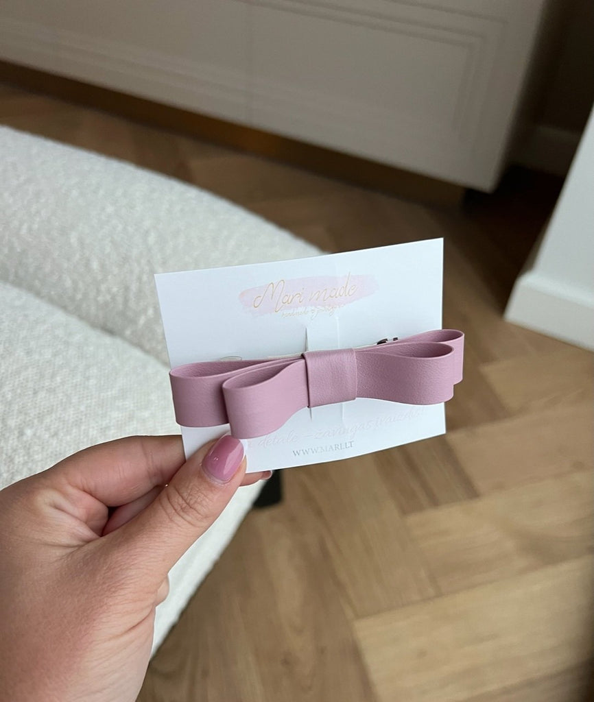 Pink ribbon hair clip